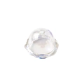 Iridescent bell-shaped DIY bead with wavy edges and top hole for jewelry making - Clear White
