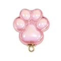 Ciondolo a zampa di gatto rosa olografico con anello dorato, accessorio fai-da-te - Smalto Rosa Trasparente