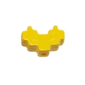 DIY yellow pixelated acrylic heart charm with hollow center for mobile phone chain - Baking Paint Inner Heart / Yellow