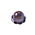 Iridescent purple semi-sphere bead with wavy edges and top hole for DIY jewelry making - Transparent Black Gray