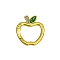 Chiusura ad anello a molla dorata a forma di mela con foglia per portachiavi fai-da-te - Oro Opaco (Nuovo)