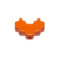 Orange pixel-style winged heart acrylic bead with a through-hole for DIY jewelry making - Baking Paint Inner Heart / Orange
