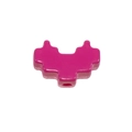 DIY pixel art heart bead in vibrant rose red acrylic with precision perforation - Baking Paint Inner Heart / Rose Red
