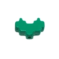 Green acrylic pixel heart wing bead with center hole for DIY jewelry making - Baking Paint Inner Heart / Dark Green
