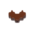 Brown acrylic pixel heart wing bead with center hole for DIY jewelry making - Baking Paint Inner Heart / Dark Coffee