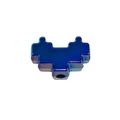 Gradient blue pixel heart charm with hollow hole for DIY jewelry and phone chain making - Iridescent Inner Heart / Sapphire Blue
