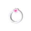 Portachiavi con anello a molla rotondo bianco a forma di cuore per borse e accessori - Stile Cuore / Bianco