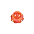 Orangerote transparente Windspiel-Perle mit schillerndem Glanz und gewelltem Rand - Transparent Rot