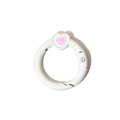 Anello a molla bianco con piccolo ciondolo a cuore rosa per accessori fai da te - Stile Cuore / Beige
