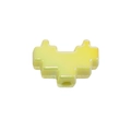 DIY pixel heart acrylic charm in pearlescent lemon yellow with a functional hole - Iridescent Inner Heart / Yellow