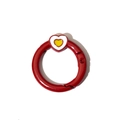 Chiusura a molla circolare rossa con ciondolo a cuore per accessori portachiavi DIY - Stile Cuore / Rosso