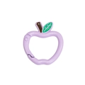 Portachiavi viola a forma di mela con foglia verde per accessori fai-da-te creativi - Viola Chiaro