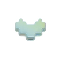 DIY pixel heart acrylic bead in pale cyan pearlescent finish for jewelry making - Iridescent Inner Heart / Blue