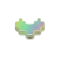 Iridescent pixel heart acrylic bead with colorful rainbow finish for DIY jewelry making - Iridescent Inner Heart / Green