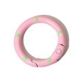 Rosa Legierung Springring mit grünen Punkten für DIY Schlüsselanhänger und Zubehör - 25mm / Dunkelrosa