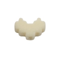 Acrylic pixel heart charm with hollow design in beige for DIY jewelry and phone chains - Flocked Inner Heart / Beige