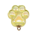 Ciondolo zampa di gatto giallo iridescente con anello dorato per gioielli fai-da-te - Smalto Giallo Trasparente
