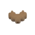Brown flocked acrylic reindeer pixel heart charm for DIY phone chain jewelry accessories - Flocked Inner Heart / Light Coffee
