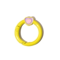 Anello a molla giallo per portachiavi con ciondolo a cuore viola e rosa accessorio DIY - Stile Cuore / Giallo scuro