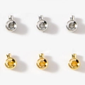18K gold and silver plated round crimp beads for jewelry making and bracelet clasp finish - Gold / Cylindrical