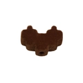 Brown flocked deer antler DIY craft accessory with bottom hole for headbands - Flocked Inner Heart / Dark Coffee