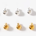 18K gold and silver plated spherical bead end caps for DIY jewelry bracelet making - Gold / Round