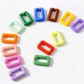 Colorful acrylic rectangle open link chains for DIY jewelry making and bag accessories - Square Buckle 28*18mm / Random Mixed Colors