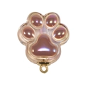 Ciondolo zampa di gatto in resina rosa iridescente con anello oro per gioielli DIY - Smalto Caffè Trasparente