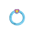 Chiusura a molla rotonda celeste con cuore per portachiavi fai-da-te e borse - Stile Cuore / Blu scuro