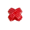 Red X-shaped acrylic spacer bead with ribbed texture for DIY jewelry making - Prepared By / Red