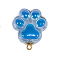 Ciondolo zampa di gatto blu scintillante con finitura aurora e asola dorata DIY - Smalto Blu Trasparente