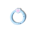 Anello a molla celeste con cuore rosa per portachiavi e accessori fai-da-te - Stile Cuore / Azzurro
