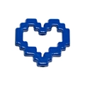 Blue pixel heart acrylic bead with vertical hole for DIY phone chain crafts - Baking Paint Heart Frame / Sapphire Blue