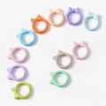 Anelli a molla a forma di fiocco in colori pastello per creazioni artigianali - Anello Molla Fiocco / Confezione da 10 / colori misti casuali