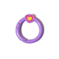 Chiusura ad anello a molla viola con ciondolo a cuore 3D per accessori portachiavi - Stile Cuore / Viola scuro