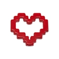 Red 8-bit pixel heart acrylic bead with hollow center for DIY jewelry making - Baking Paint Heart Frame / Red