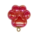 Ciondolo zampa di gatto sfumato rosa e arancione con anello in metallo dorato per DIY - Rosso Brillante Pieno