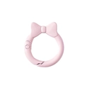 Moschettone ad anello rosa con fiocco per portachiavi e accessori fai-da-te - Anello Molla Fiocco / Confezione da 10 / Rosa chiaro