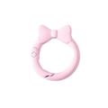 Moscettone rotondo rosa con fiocco anello a molla per portachiavi fai-da-te - Anello Molla Fiocco / Confezione da 10 / rosa scuro