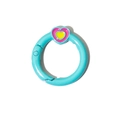 Chiusura a molla rotonda celeste con ciondolo a cuore colorato per portachiavi fai-da-te - Stile Cuore / Smeraldo Scuro