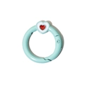 Chiusura a molla rotonda azzurra con ciondolo a cuore rosso per portachiavi fai-da-te - Stile Cuore / Verde Smeraldo