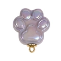 Ciondolo a zampa di gatto viola perlato con anello in metallo dorato per gioielli fai da te - Grigio Solido