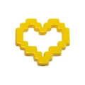 DIY pixel heart bead in bright yellow acrylic with smooth glazed finish for jewelry making - Baking Paint Heart Frame / Yellow
