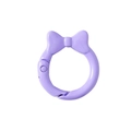 Chiusura ad anello a molla viola pastello con fiocco per portachiavi fai-da-te - Anello Molla Fiocco / Confezione da 10 / Viola scuro