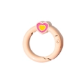 Fibbia ad anello a molla a cuore rosa pesca per portachiavi fai da te in lega - Stile Cuore / Pompelmo
