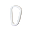 White D-shaped metal carabiner with spring gate for DIY keychains and accessories - White D-Ring Buckle