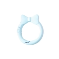 Anello a molla celeste con fiocco per portachiavi fai-da-te e accessori per borse - Anello Molla Fiocco / Confezione da 10 / blu acqua