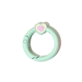 Anello a molla verde menta con cuore in lega per accessori portachiavi fai-da-te - Stile Cuore / verde chiaro