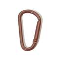 Brown D-shape metal carabiner spring clip with matte finish for keychain and DIY - Coffee D-Shape Style