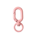 Pink enamel swivel lobster clasp with D-ring for keychains and DIY craft accessories - Lotus root pink